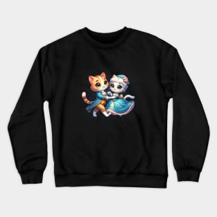 Cat Regency Couple dancing Crewneck Sweatshirt